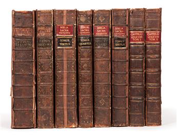 BIBLE. POLYGLOT.  Biblia sacra polyglotta.  6 vols.  1655-57 + CASTELL, EDMUND.  Lexicon Heptaglotton.  2 vols.  1669
